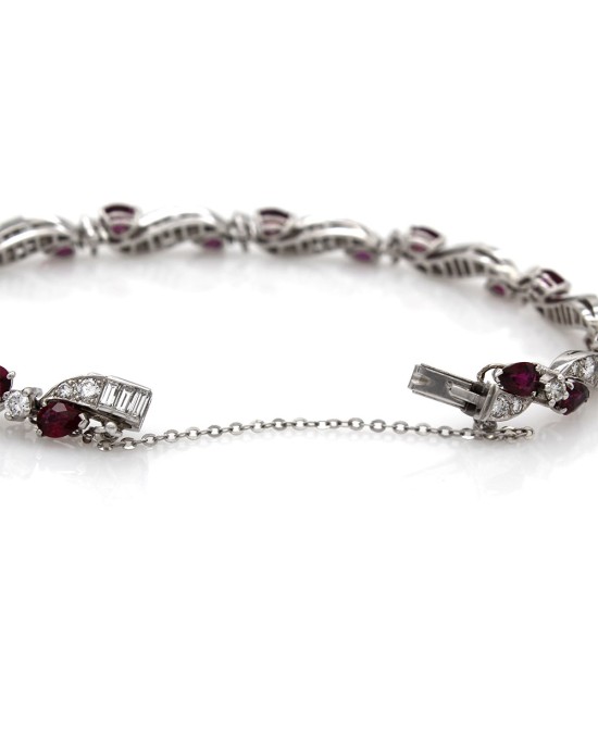 Ruby and Diamond Bracelet in Platinum